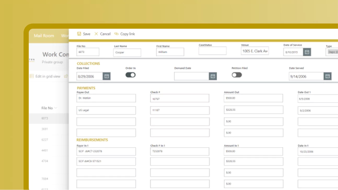 Microsoft PowerApps Cases Management system