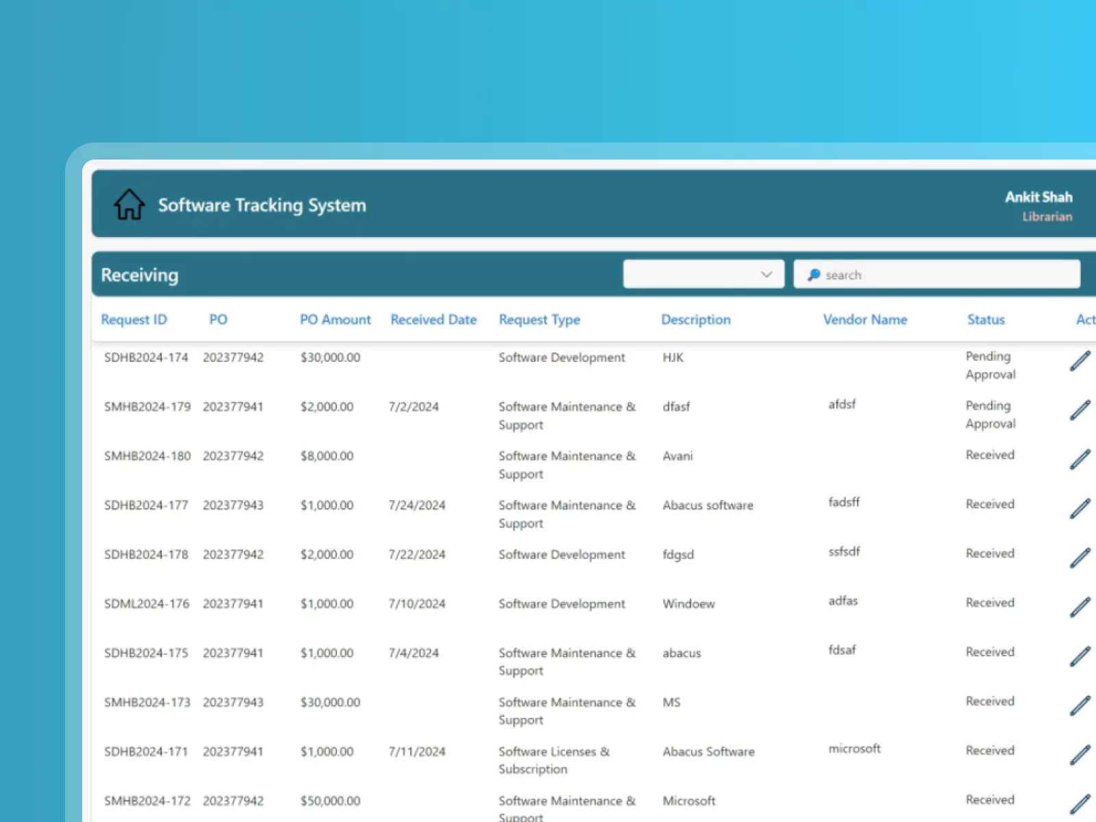 Software Tracking System